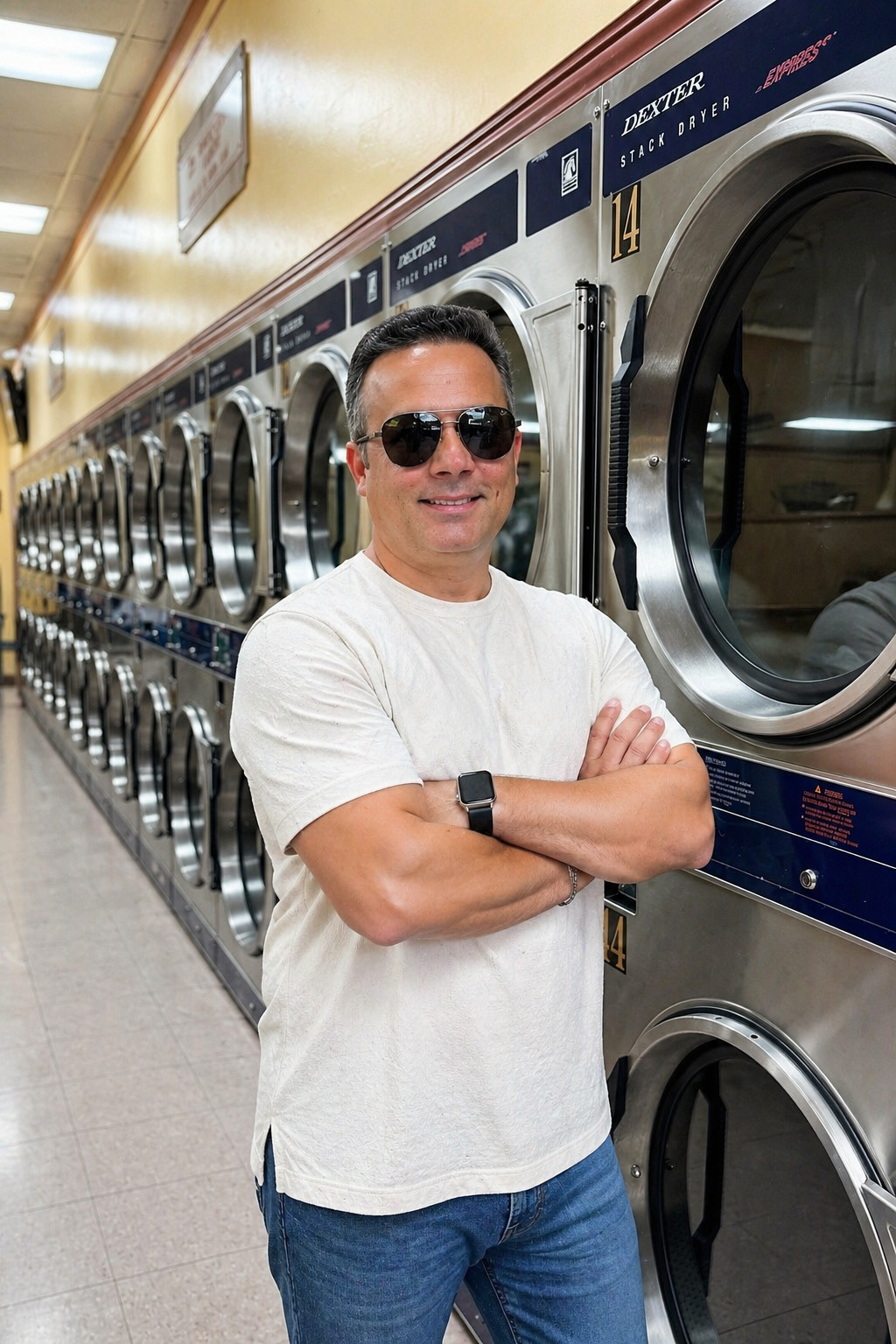 Sukhdeep, owner of Early Laundry Co., at his San Jose laundromat